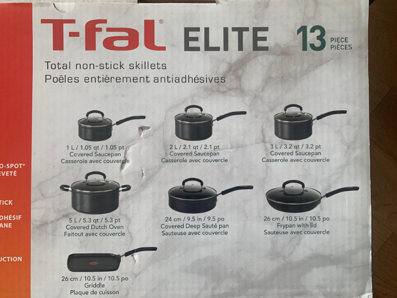 Batterie de cuisine antiadhésive T-Fal Elite, 13 pièces | Vaisselle et  articles de cuisine | Ville de Montréal | Kijiji