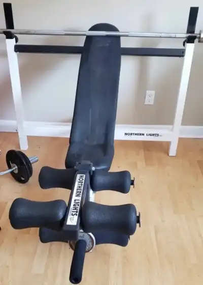 Wide Bench Press with Leg Curls, View more