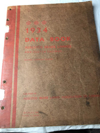 1934 ASBESTOS BRAKE LINING & CLUTCH FACIBG DATA BOOK #M0912