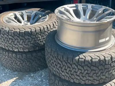 Almost Brand New, they were on my jeep for about 3 months. One tire has a puncture but they other 3...
