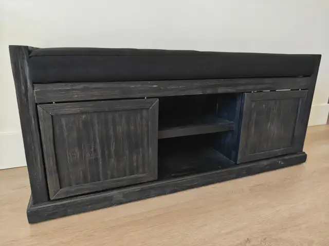 Dark Grey/Black Storage Entry Bench in Other in Bedford - Image 4