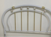 Gold and white double bed frame