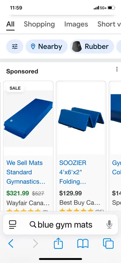 Cheer Gym Mat 4'x7'x2" Folding, View more
