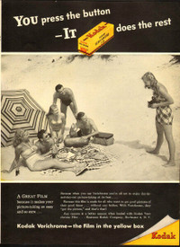 Large authentic 1946 magazine ad for Kodak Verichrome Film