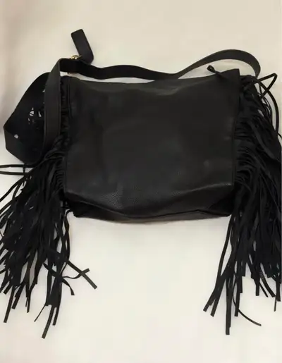 Black Fringe Crossbody Bag, View more