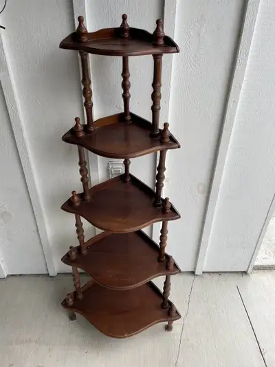 wooden corner with 5 shelves , View more