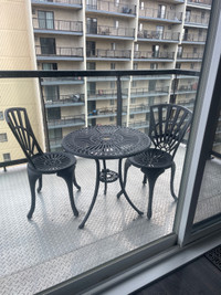 Outdoor patio table and 2 chairs for sale 