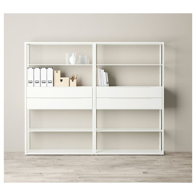 Ikea FJÄLKINGE Shelf unit with drawers, white X2 in Bookcases & Shelving Units in Hamilton - Image 4