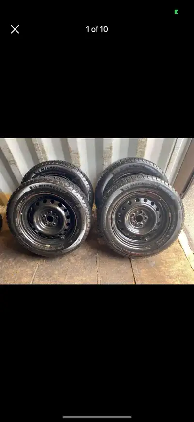 Set of 4 NEW MICHELIN Winter tires rims (195 65 15) pattern (5×100) TOYOTA COROLLA