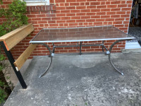 Outdoor glass table