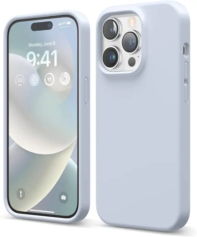 iPhone 14 Pro Case, Light Blue, Liquid Silicone Case in Cell Phone Accessories in Kingston - Image 2