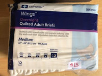 Covidien Wings Adult briefs medium $15, overnight quilted, new