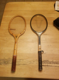 Vintage antique 60s Black Knight & ARTIS wooden tennis rackets