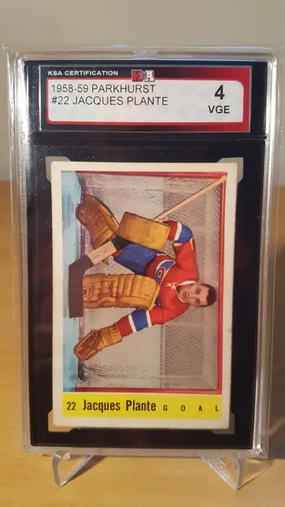Vintage Jacques Plante Goalie Card, View more