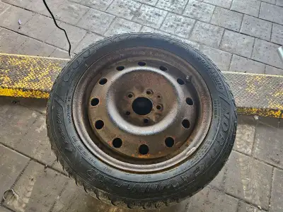 5x112 Steelies 16" Aftermarket brand Was fitted onto a Volkswagen but CB was larger Tires are shot A...