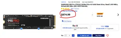 Brand New Sealed Samsung 990 Pro M.2 SSD 2TB, View more