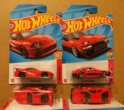 New Hot Wheels Mainline Toyota Supra Mark II MA61 and Mark IV JZA80 1/64 diecast car $5 each