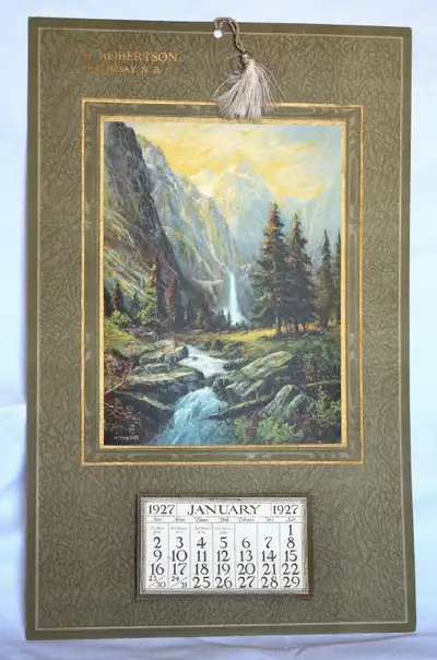 1927 calendar from Rothesay from J.R. Robertson's store., View more