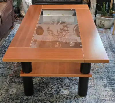 Danish Teak Veneer & Glass coffee table , View more