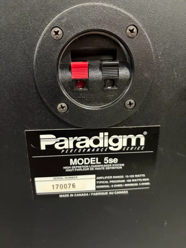 Paradigm 5SE | Speakers | Edmonton | Free local classifieds - Kijiji
