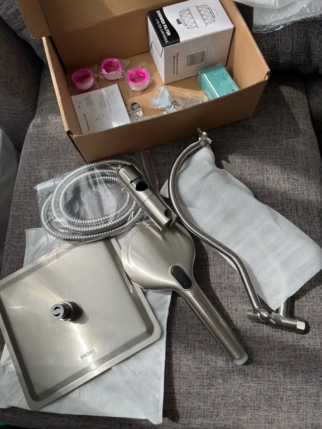 New Stainless Steel Brushed Shower Set - Still in Box