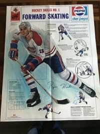 Old vintage NHL hockey poster Montreal Canadiens Houle Pepsi