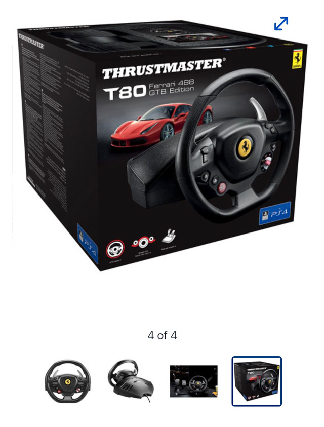 Thrustmaster T80 Racing Wheel Ferrari 488GTB Edition for PS5/PS4 in Sony Playstation 5 in St. Catharines - Image 4