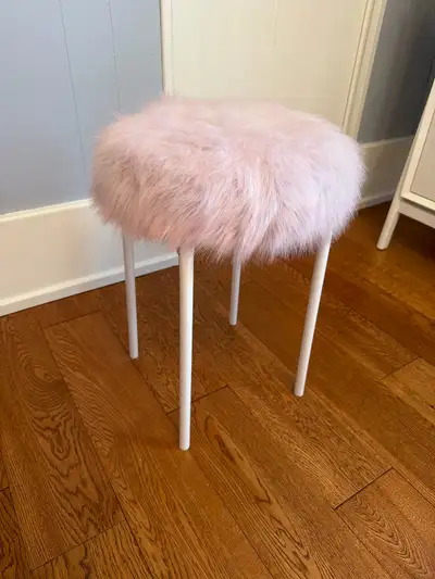 Fuzzy Pink Stool, View more