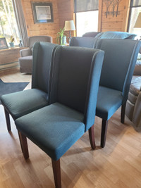 6 (Six) Teal Dining Chairs, 40" High