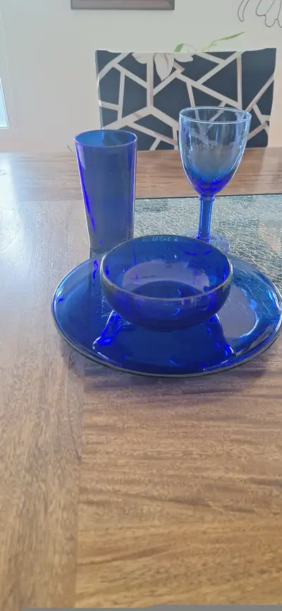 Blue Glass Dinnerware Set, View more