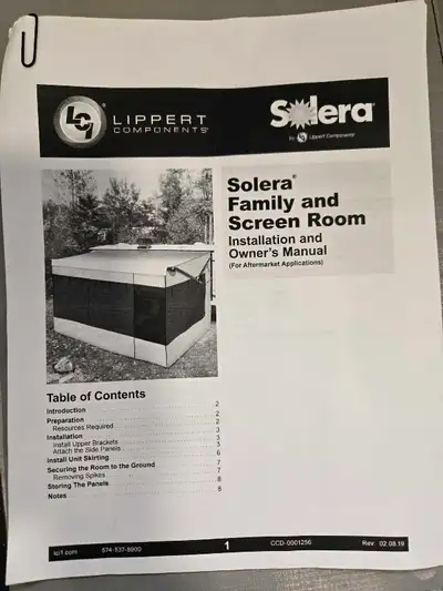 I am selling a Solera Family Room RV awning screen room, designed to easily attach to your RV's awni...