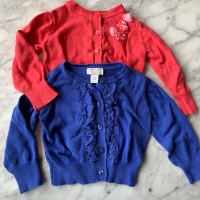 12-18 Months - Two Children’s Place Cardigans With Ruffles