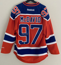 Connor McDavid Rookie Autographed Oilers Reebok NHL Jersey