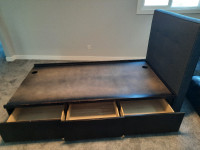 Single bed with 3 drawer storage and mattress
