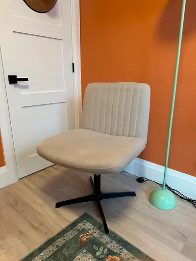 Modern Beige Swivel Accent Chair – Minimalist Office, View more