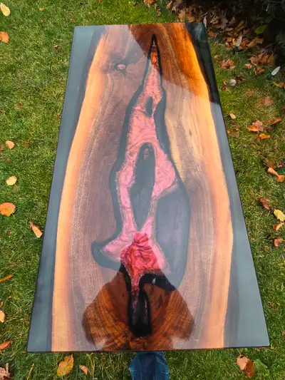 Fire themed epoxy coffee table, View more