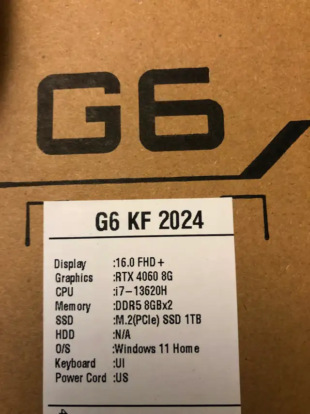 Gigabyte G6 KF i7 RTX4060