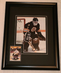 Reggie Lemelin Signed Framed Boston Bruins Card/Photo Combo 