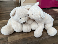 Two big teddy bear stuffed animal dolls