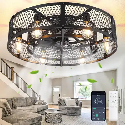 Depuley Flush Mount Ceiling Fan: 26 Inch Low Profile Ceiling Fan, View more