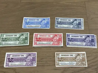 96 Rare Vintage Canadian Tire Money Bills, View more