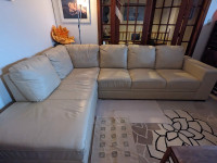Retro Butter Yellow Leather Couch