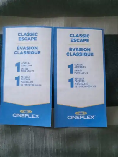 I'm trying to sell 4 movie tickets with popcorn for $10.00 each and only selling them in Edmonton Al...