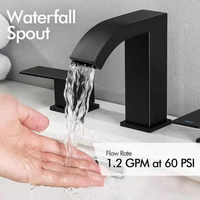 KES Bathroom Faucet 8-inch, Widespread Bathroom Sink Faucet 3 Ho in Bathwares in Gatineau - Image 4