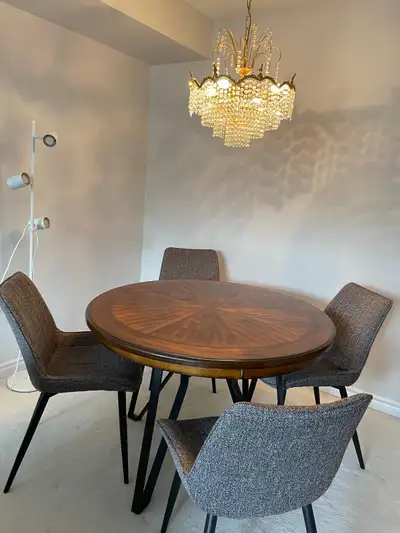 Solid Wood Dining Table with 4 Chairs, View more