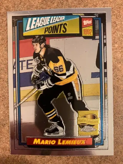2001-02 Topps Chrome Lemieux 1992 League Leader Points Refractor in Arts & Collectibles in City of Toronto - Image 2