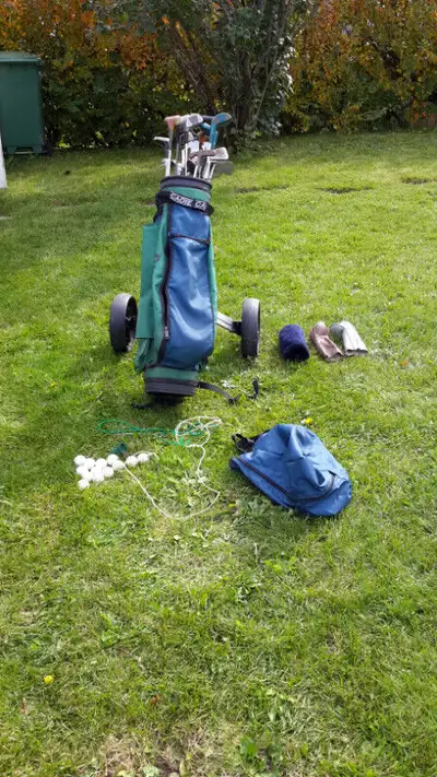 Sac de golf et chariot, View more