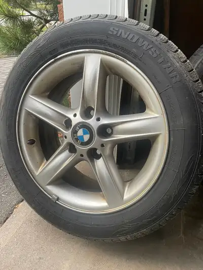 4 BMW car winter tires on rim. Snow star used only one season. 205 / 55R16 . $450 or best offer.