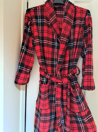 Red Tartan Plaid Flannel Robe