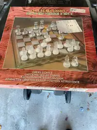 3-in-1 glass games chess checker